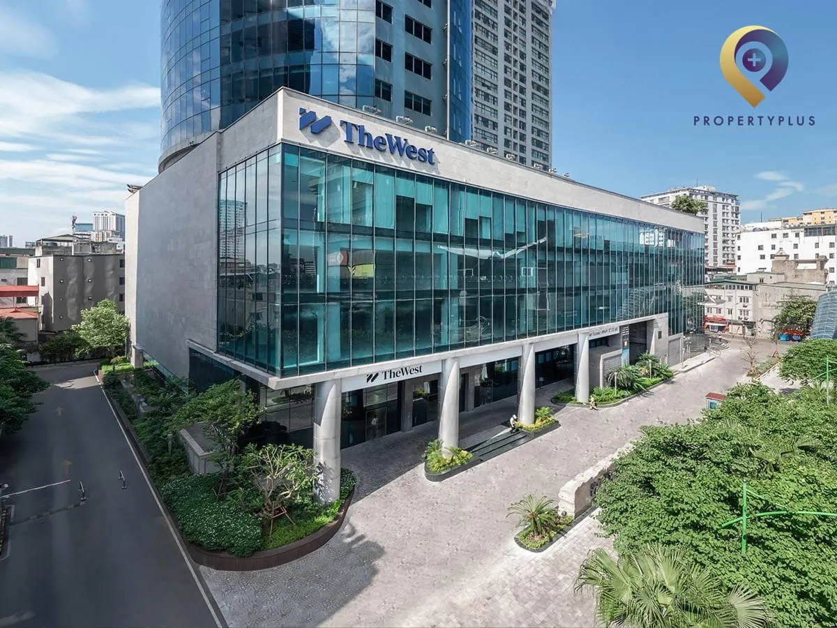 Toàn cảnh mặt ngoài tòa nhà The West tại quận Cầu Giấy
